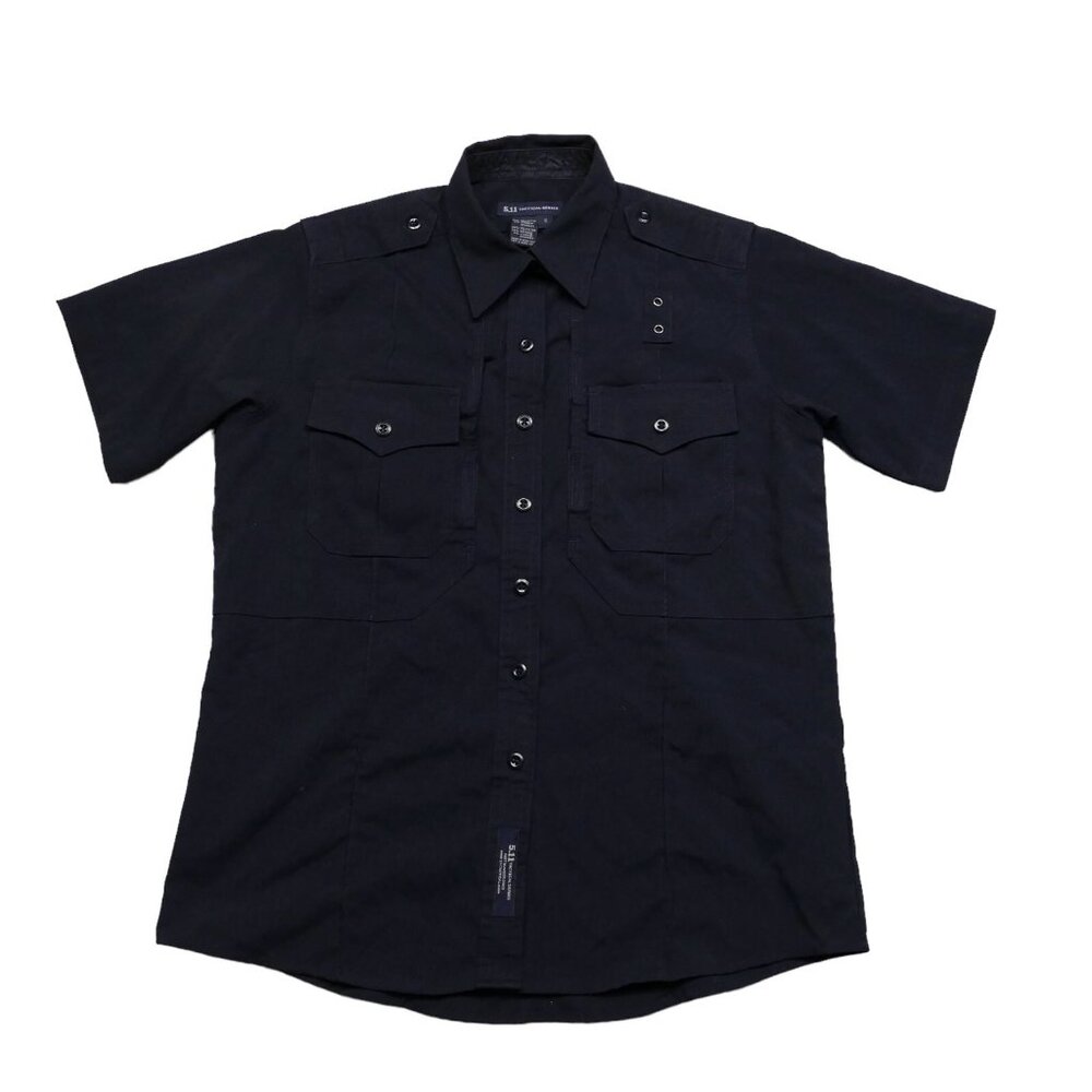 5.11 511 Tactical Shirt Large Women's Navy Blue Button Down Short Sleeve 31023